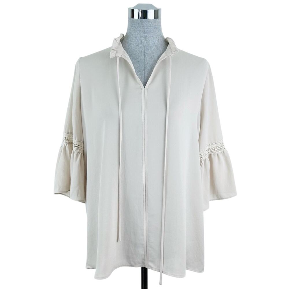 Pleione 3/4 Ruffle Crochet Sleeve Bohemian‎ Top